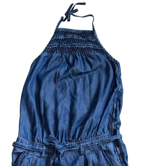Sisley Womens Denim Halter Tie Neck Jumpsuit/Jumper-Blue-Size Small-GUC - Picture 2 of 8